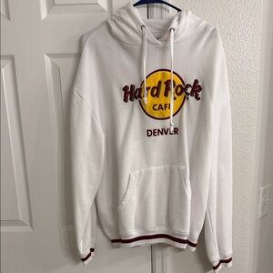 Hard Rock Cafe White and Maroon Sweater